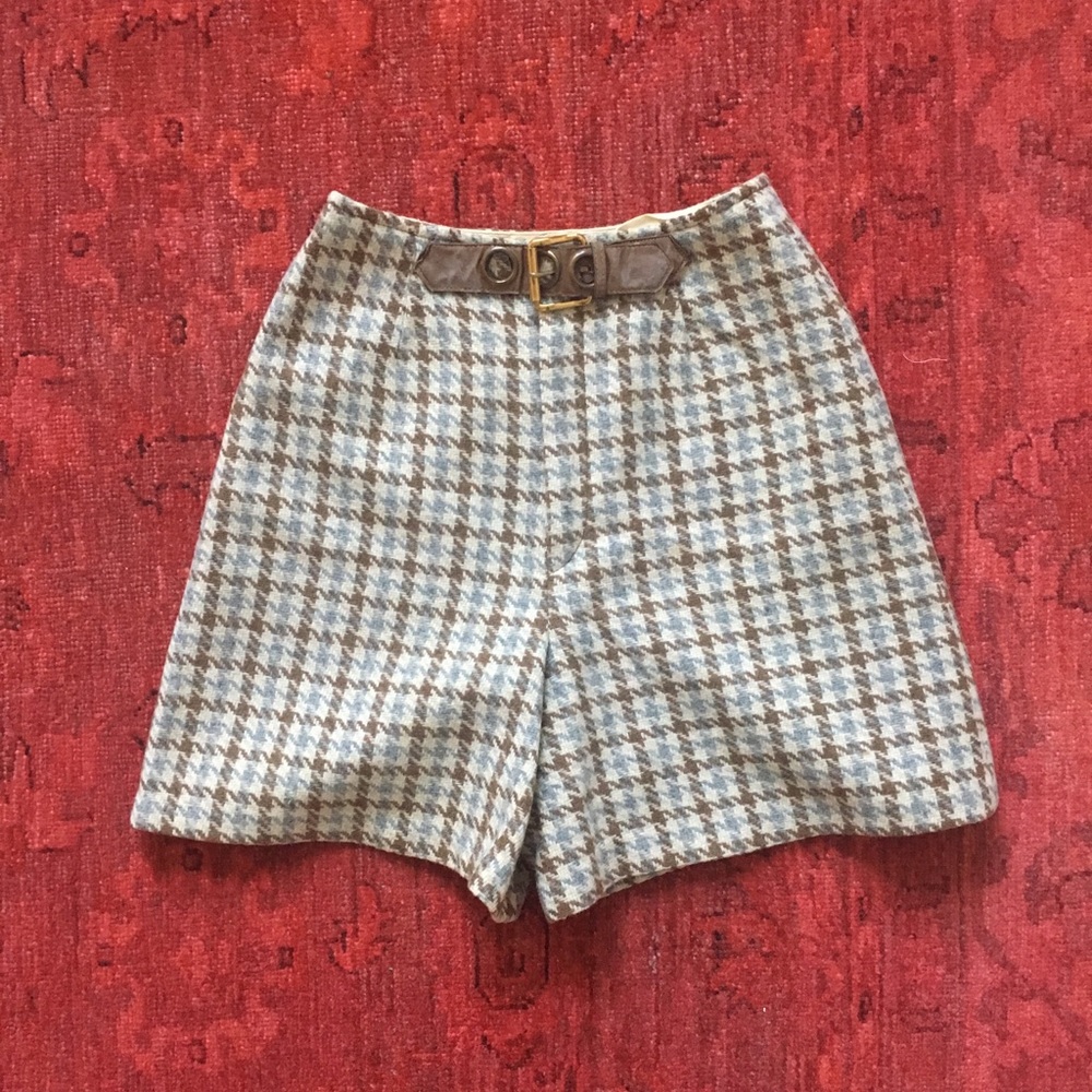 Vintage houndstooth shorts.